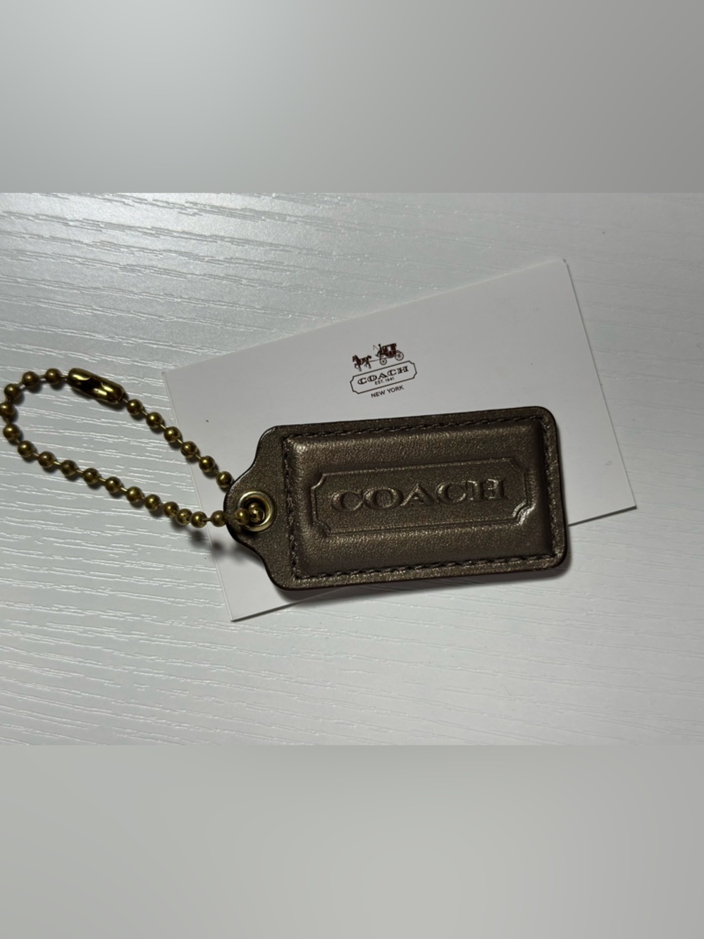 Coach Leather Hangtag, like-new